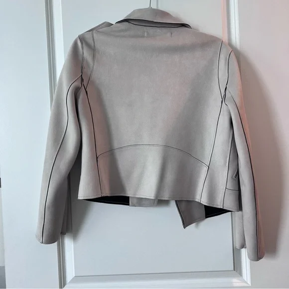 Mango suede beige jacket with pockets and zipper - Picture 2 of 6